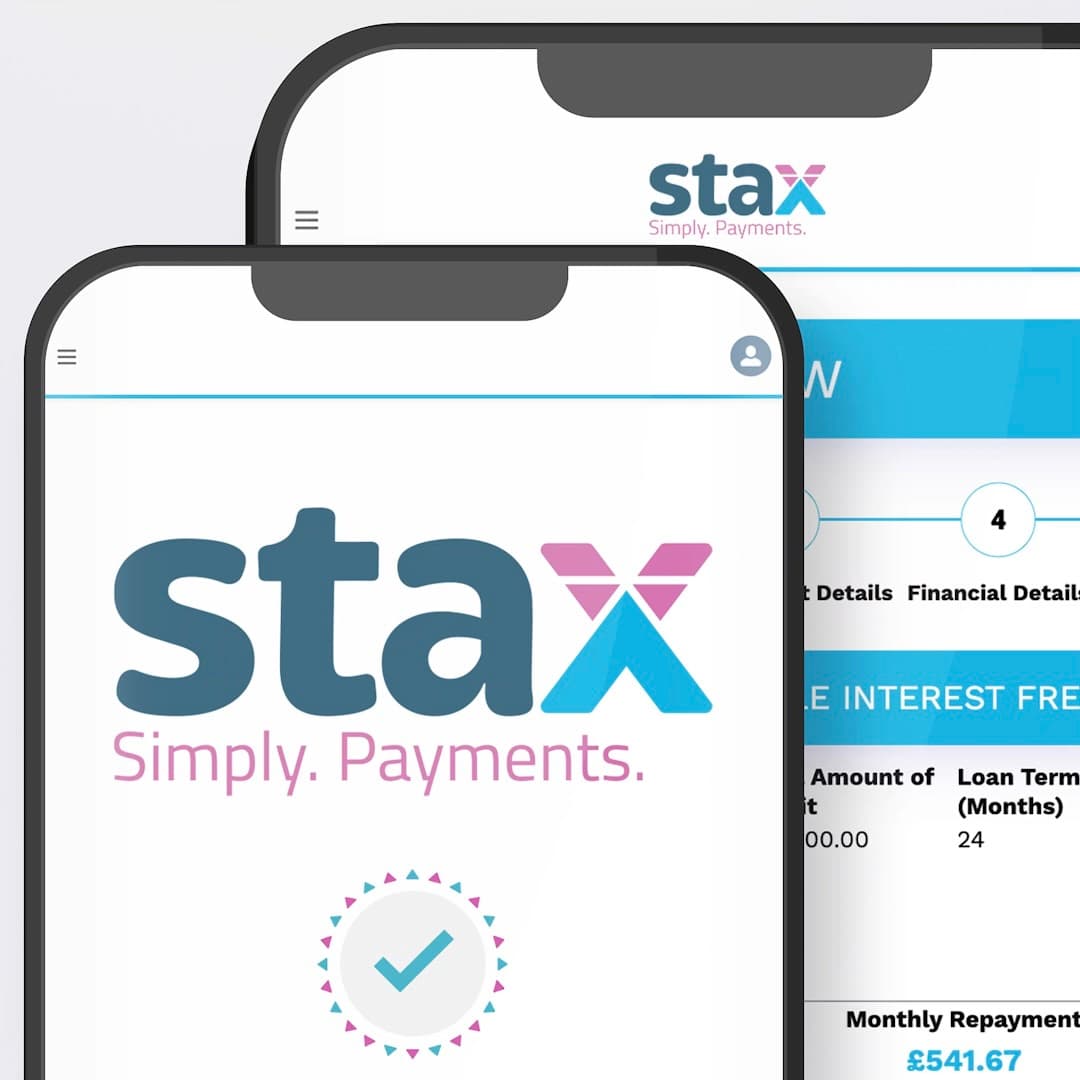 Stax application interface on mobile and tablet devices